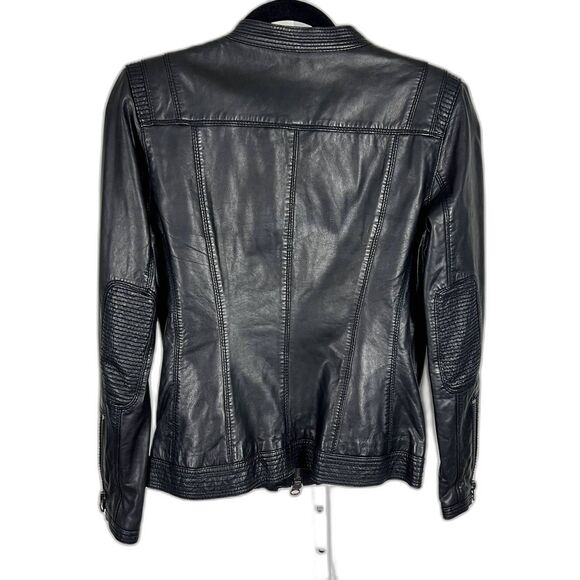 GERARD DAREL "Cracker" Moto Jacket Sz 38 / Small 100% Lamb Leather Buttery Soft - Picture 2 of 14